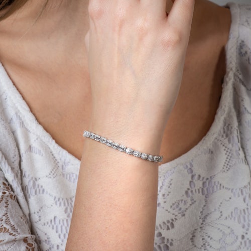 Bransoletka tenisowa SAVICKI: białe złoto, diamenty